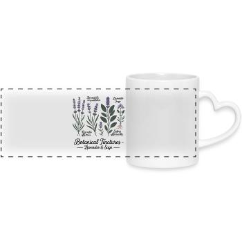Teintures Végétales – Lavande & Sauge - Mug panoramique avec anse en forme de cœur - blanc - Devant