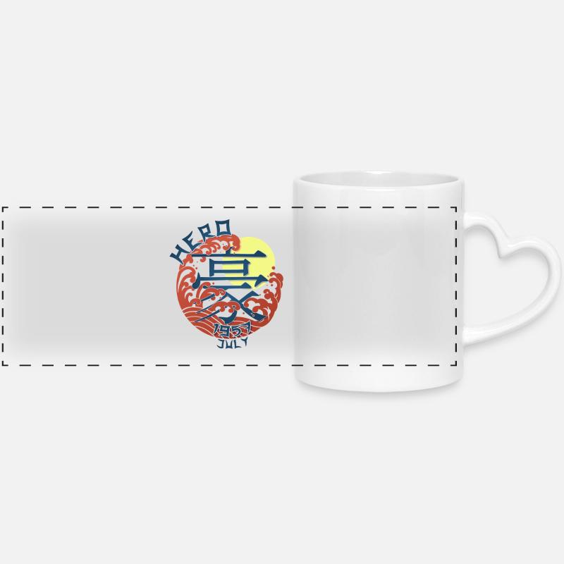 Japan Hero since July 1957 Birthday Gift - Panoramic mug with heart handle - white