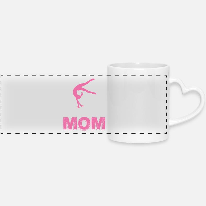 Gymnastics Mom Silhouette - Panoramatasse mit Herzhenkel - Weiß