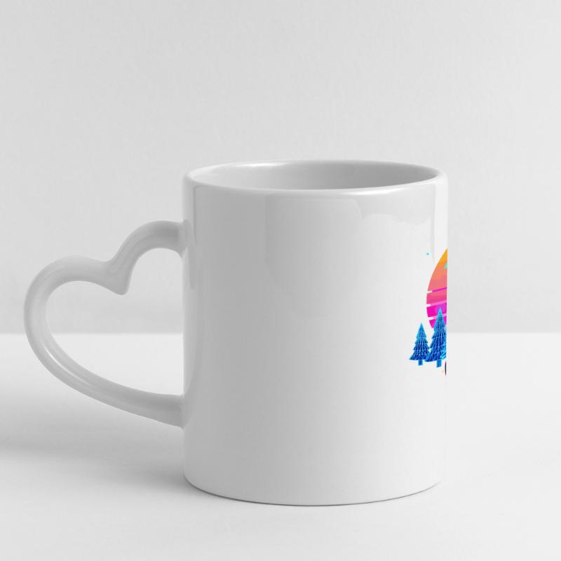 Cyberpunk Code Gnome - Synthwave Xmas Nerd Panoramic mug with heart handle