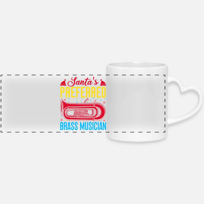 Euphonium Santa ́s Preferred Brass Musician - Panoramic mug with heart handle - white