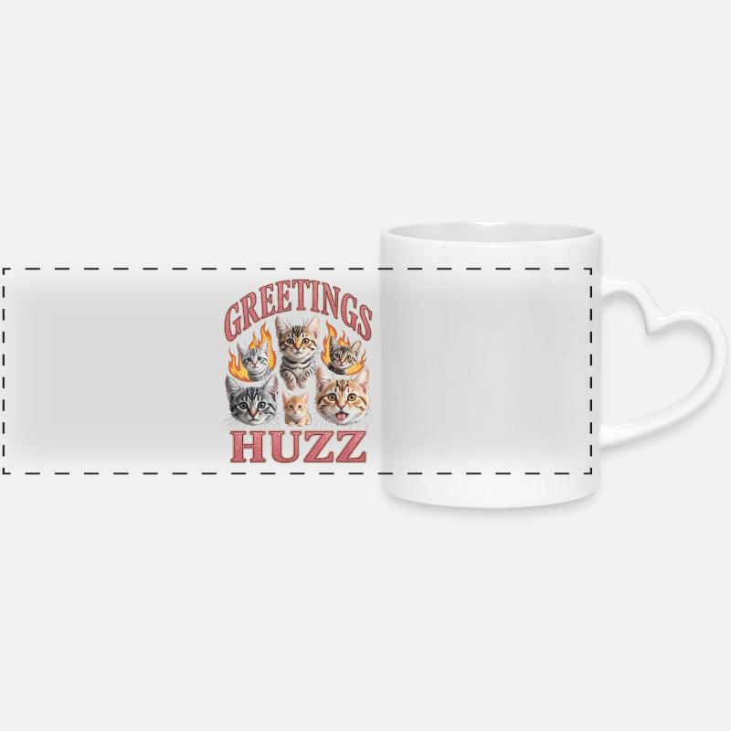 Salutations Huzz Bootleg inportable - Mug panoramique avec anse en forme de cœur - blanc