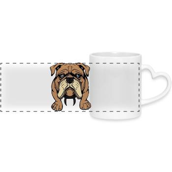 Bulldogge Hunde T-shirt Hundeshirt Geschenk  - Panoramatasse mit Herzhenkel - Weiß - Vorne