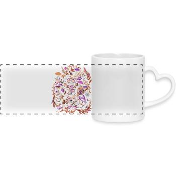 Carnival spirit - Panoramic mug with heart handle - white - Front