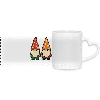 Drôle de design familial de Noël pour les fêtes des gnomes de Noël - Mug panoramique avec anse en forme de cœur - blanc - Devant