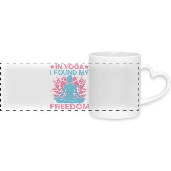Le yoga dans le yoga J’ai trouvé ma liberté drôle de yoga - Mug panoramique avec anse en forme de cœur - blanc - Devant