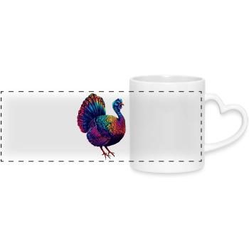 Dinde Poules Oiseaux Dinde - Mug panoramique avec anse en forme de cœur - blanc - Devant