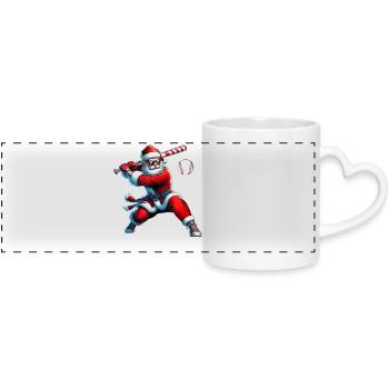 Santa Swing Baseball - Panoramatasse mit Herzhenkel - Weiß - Vorne