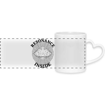 Résonance à l’intérieur du handpan - Mug panoramique avec anse en forme de cœur - blanc - Devant