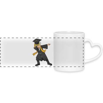 Dabbing Graduate Teen Class of 2026 High School - Panoramic mug with heart handle - white - Front