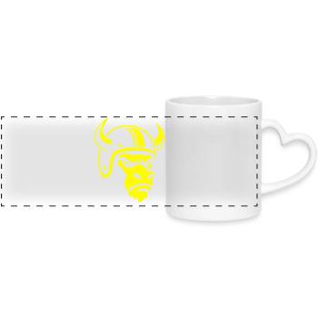 Biker Bull – Racing Spirit & Steel Head - Mug panoramique avec anse en forme de cœur - blanc - Devant