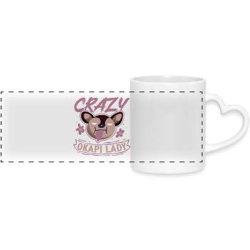 Dame Okapi Folle - Mug panoramique avec anse en forme de cœur - blanc - Devant
