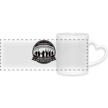 Team Braut Bachelor Party – We give it our all! - Panoramic mug with heart handle - white - Front