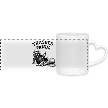Trashed Panda - Panoramic mug with heart handle - white - Front