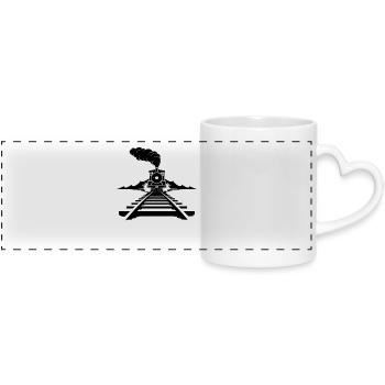 Croquis ferroviaire - Mug panoramique avec anse en forme de cœur - blanc - Devant