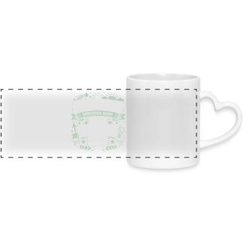 Opportunities don't arise, you create them - success - Panoramic mug with heart handle - white - Front