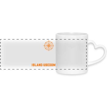 Island USEDOM BALTIC SEA Holiday Lighthouse Funny - Panoramic mug with heart handle - white - Front