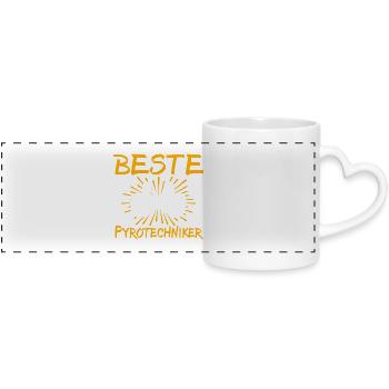 Idée de cadeau pour un pyrotechnicien - Mug panoramique avec anse en forme de cœur - blanc - Devant