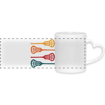 Lacrosse Stick Lacrosse - Panoramic mug with heart handle - white - Front