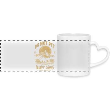 Les bisons vintage ne caressent pas les vaches duveteuses Bizons drôles - Mug panoramique avec anse en forme de cœur - blanc - Devant