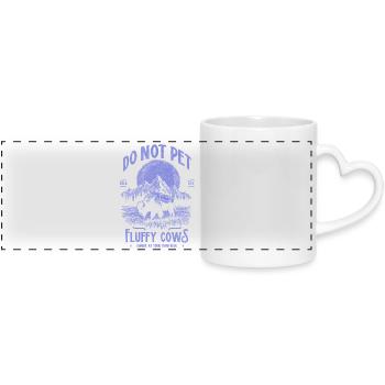 Les bisons vintage ne caressent pas les vaches duveteuses Bizons drôles - Mug panoramique avec anse en forme de cœur - blanc - Devant