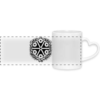 Perun Symbol Slavic Thunder God - Panoramic mug with heart handle - white - Front