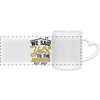 We Said Yes to The Address 2027 - Mug panoramique avec anse en forme de cœur - blanc - Devant