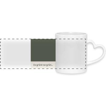 It's So Green – Modern Fields Poster - Panoramic mug with heart handle - white - Front