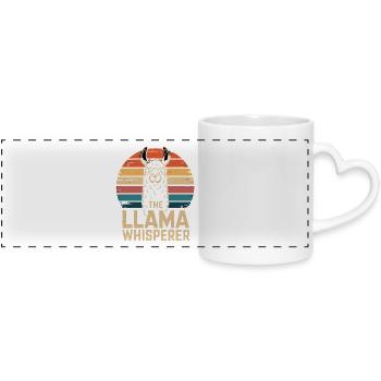 Le Murmureur de Lamas Drôle de Dicton de Lama Pour - Mug panoramique avec anse en forme de cœur - blanc - Devant
