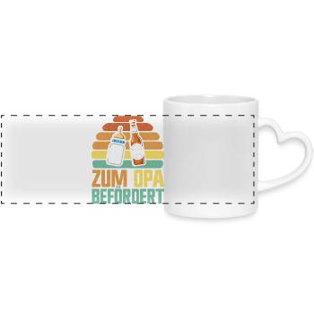 Retro Grandpa Pop's Grandparents Promoted to Grandpa - Panoramic mug with heart handle - white - Front