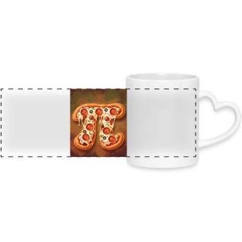Pi Shape Pizza - Panoramatasse mit Herzhenkel - Weiß - Vorne