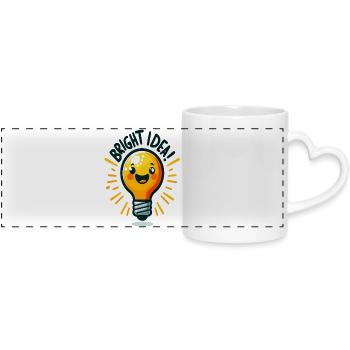 Idée joyeuse d’ampoule - Mug panoramique avec anse en forme de cœur - blanc - Devant