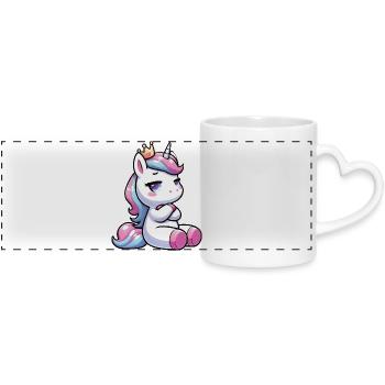 Licorne Licorne Fan Licorne Amoureux de la licorne - Mug panoramique avec anse en forme de cœur - blanc - Devant