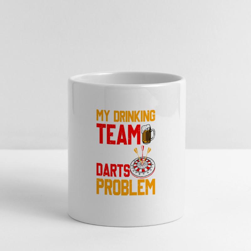 Darts Player Darts - My Drinking Team Has Darts Problems Panoramic mug with heart handle