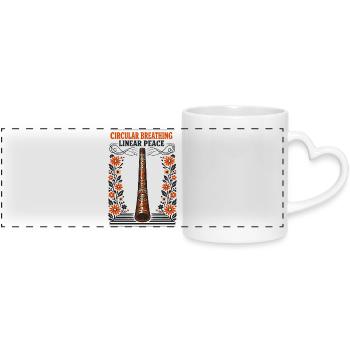 Respiration circulaire, paix intérieure | Didgeridoo - Mug panoramique avec anse en forme de cœur - blanc - Devant