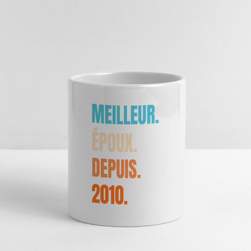 Bester Ehemann seit 2010 Geschenk-Ehemann Panoramatasse mit Herzhenkel