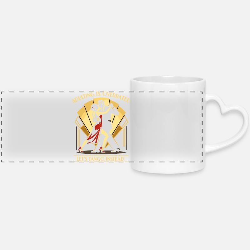 Tango Argentino Ballroom Dance Gift - Panoramic mug with heart handle - white