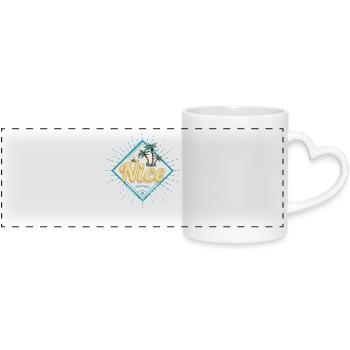 Nice France Cote d'Azur Vintage Souvenir - Panoramic mug with heart handle - white - Front