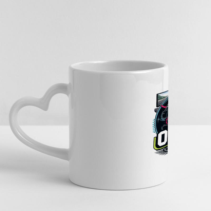 I'm in my office Panoramic mug with heart handle