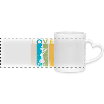 Love Hookah / Hookah - Panoramic mug with heart handle - white - Front