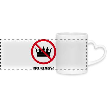No Kings! (Protest Design / POS 2C) - Panoramic mug with heart handle - white - Front