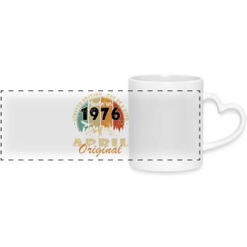 Jubilee year April 1976 - Panoramic mug with heart handle - white - Front