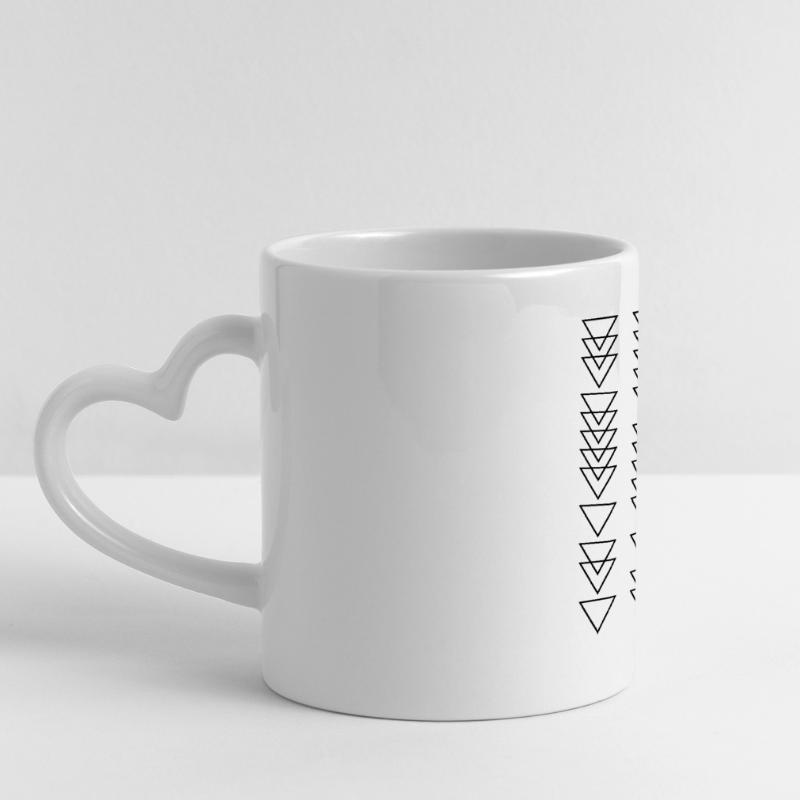 Triangles Pattern design Panoramic mug with heart handle