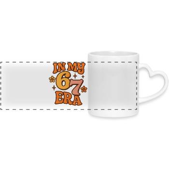 Dans mon mème d’humour italien de la pourriture cervementale de l’ère 67 des Six Sept - Mug panoramique avec anse en forme de cœur - blanc - Devant