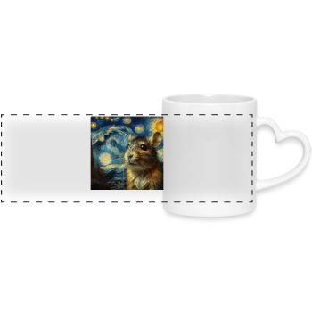 Degu Starry Night - Panoramatasse mit Herzhenkel - Weiß - Vorne