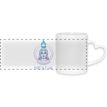 Hestia Feuergöttin Illustration - Panoramatasse mit Herzhenkel - Weiß - Vorne
