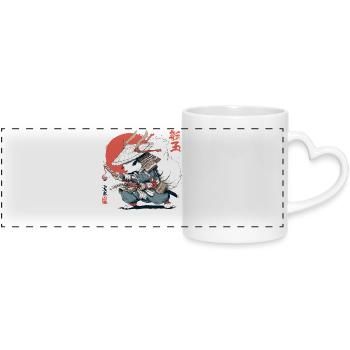 Samurai Squirrel Japanese Warrior Ukiyo-e Style Su - Panoramic mug with heart handle - white - Front
