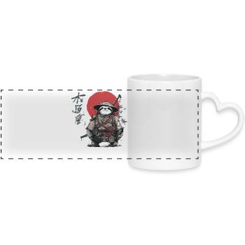 Sloth Samurai Under Red Sun - Panoramic mug with heart handle - white - Front