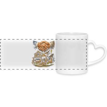 Real Estate Agent Broker - Panoramic mug with heart handle - white - Front