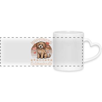 Goldendoodle Dog Breed - Panoramic mug with heart handle - white - Front